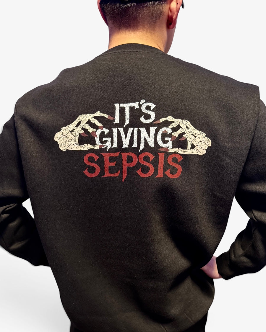 It's Giving Sepsis Oversized Crewneck — alternate view