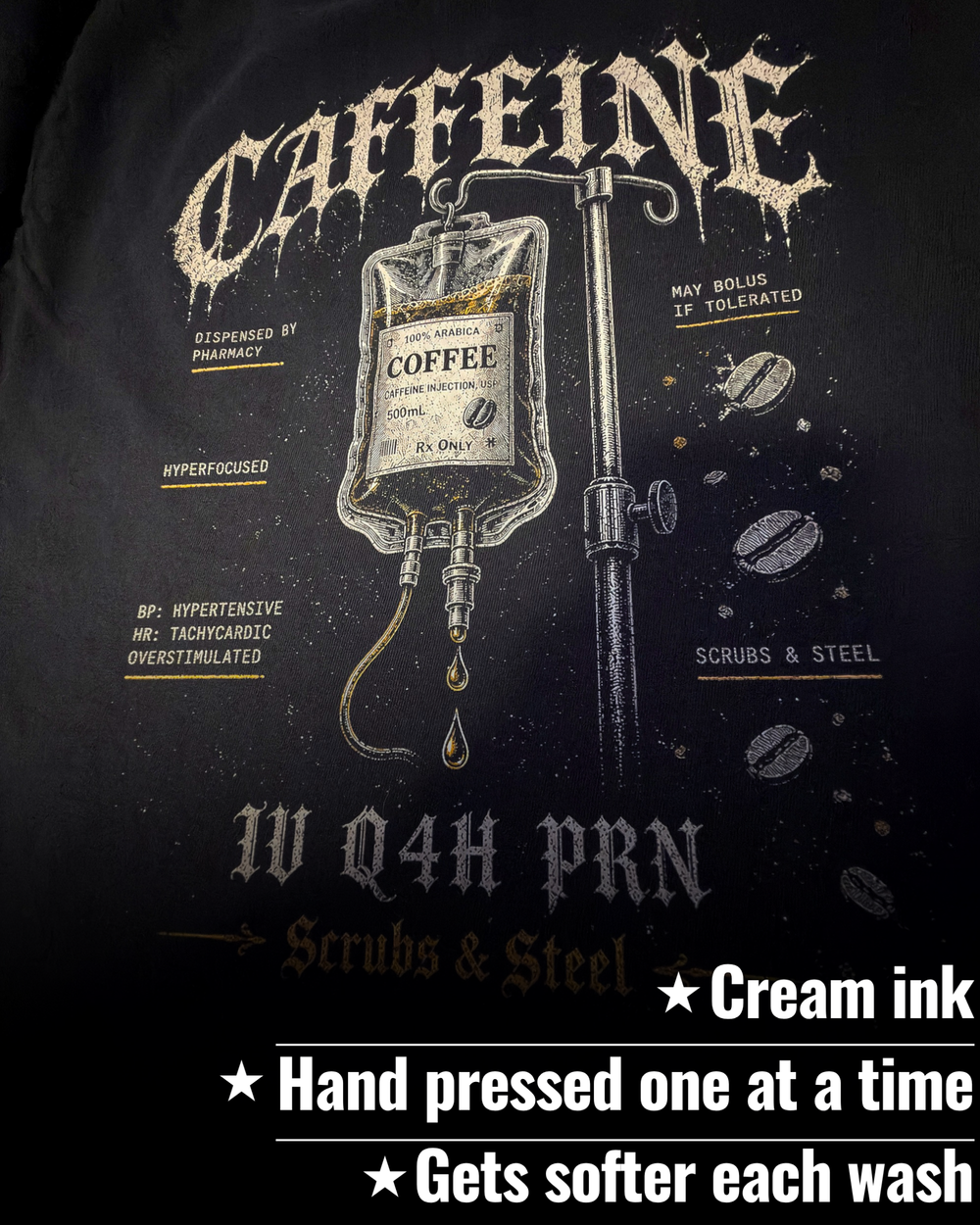 Coffee IV Nurse Tee — Bolus If Tolerated